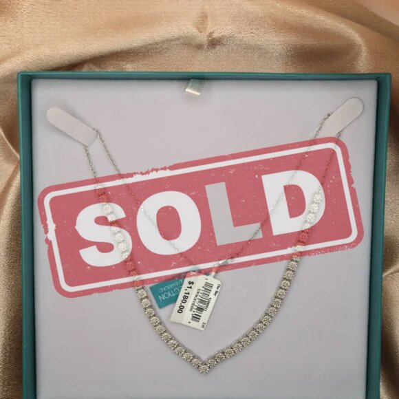 Brand new sterling silver and diamonds necklace - Picture 1 of 6